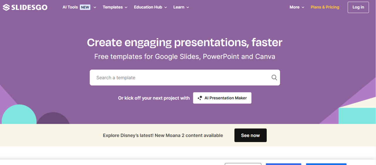 Slidesgo ai powered presentation maker with student discounts